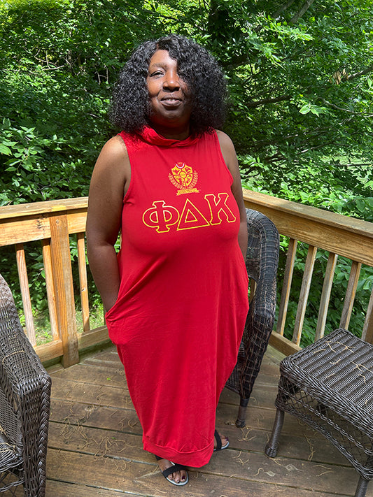 Red Hooded Sleeveless Dress (Limited quantities available)
